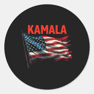 Kamala American Flag Classic Round Sticker