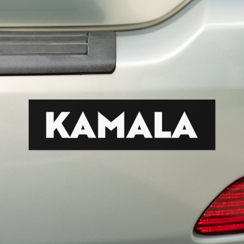 Kamala black and white modern bold typography bumper sticker