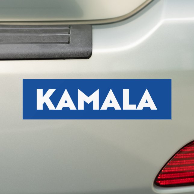 Kamala blue and white modern bold typography bumper sticker (On Car)