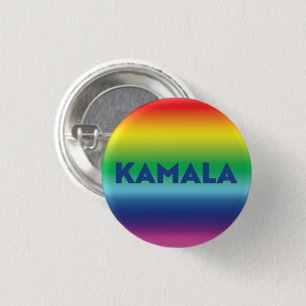 Kamala blue modern rainbow gradient lgbt gay pride button