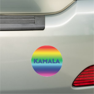 Kamala blue modern rainbow gradient lgbt pride car magnet