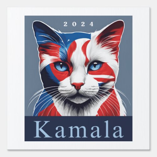 Kamala Cat 2024 US election Democrat Sign