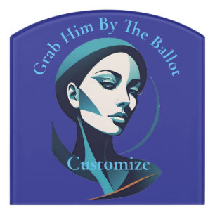 Kamala Cat Lady 2024 Ballot Thunder_Cove Door Sign