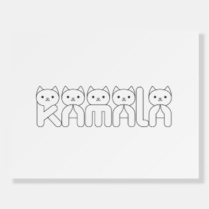 Kamala Cat Letter President 2024 Foam Board
