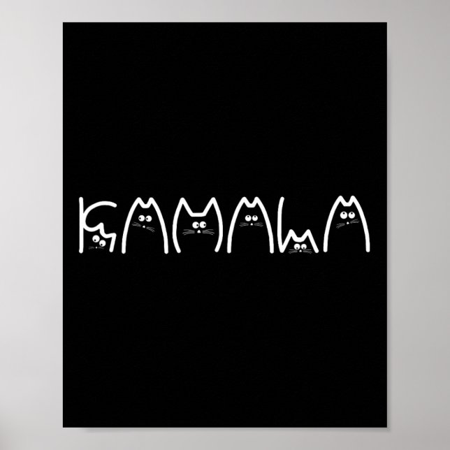 Kamala Cat Typography Alphabet Cute Funny Saying Q Poster (Front)