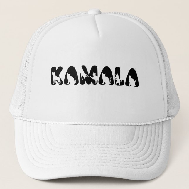 Kamala Cats Women's Basic T-Shirt Trucker Hat (Front)