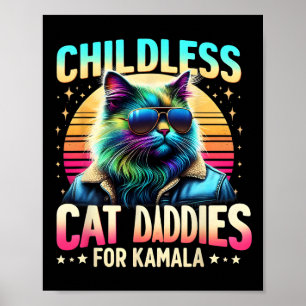 Kamala Childless Cat Daddies For Kamala Black Cat  Poster