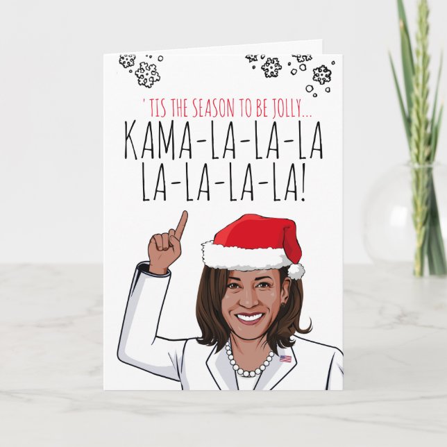 Kamala Christmas Card: Kamala-la-la Card (Front)