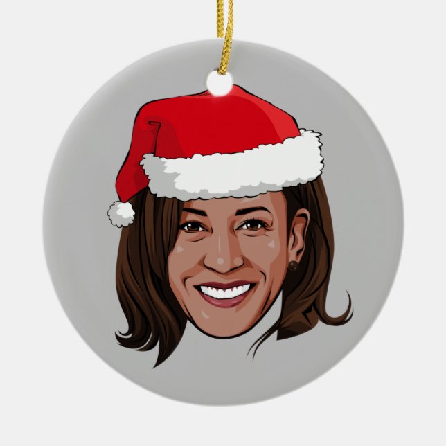 Kamala Claus 2020 Holiday Ceramic Ornament (Front)
