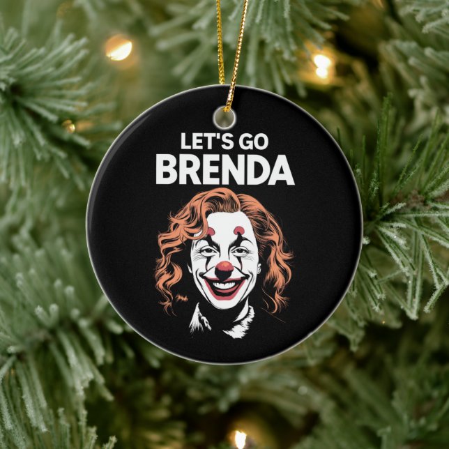 Kamala Clown Let's Go Brenda Ceramic Ornament (Tree)