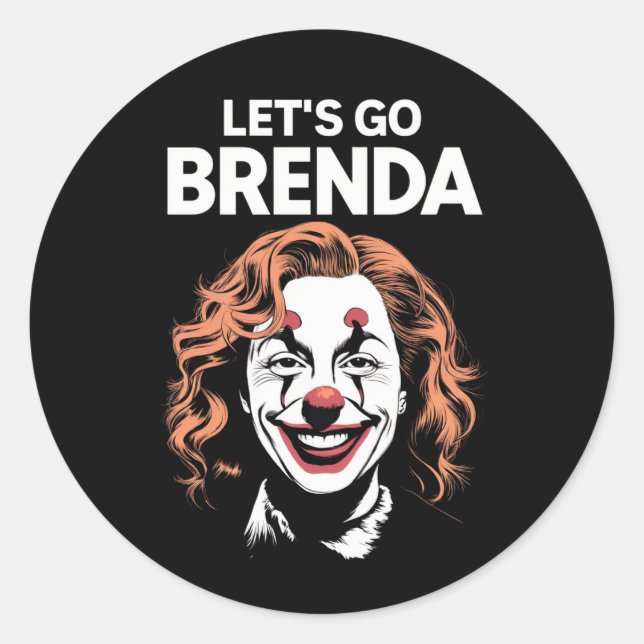 Kamala Clown Let's Go Brenda Classic Round Sticker (Front)