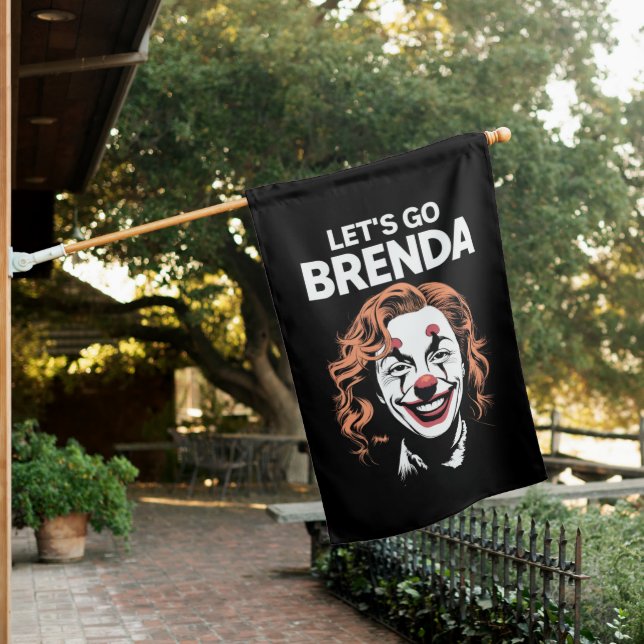 Kamala Clown Let's Go Brenda House Flag (In SItu)