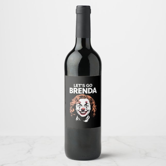 Kamala Clown Let's Go Brenda Wine Label (Front)