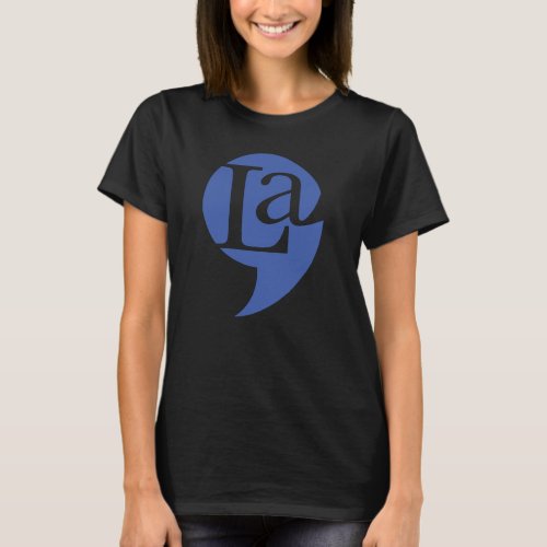 Kamala Comma_La Script Logo Icon Pun Blue 2024 T_Shirt