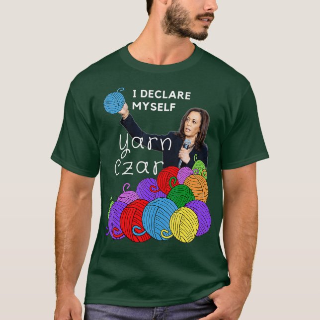 Kamala Crochets Yarn Czar Wheres Kamala Shes T-Shirt (Front)