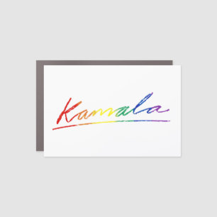 Kamala Cursive Signature Pride Rainbow Car Magnet
