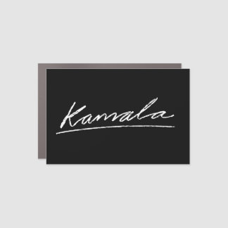 Kamala Cursive Signature White Car Magnet