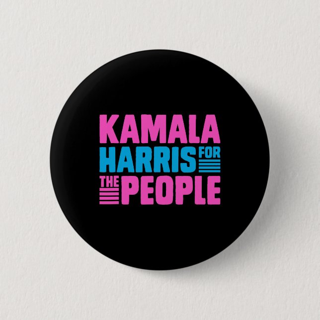 Kamala For All The People Slogan Tee  Button (Front)