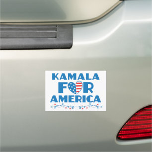 Kamala for America 2024 President Patriotic Heart Car Magnet