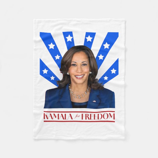 Kamala For Freedom 2024 Madam Vice President  Fleece Blanket (Front)