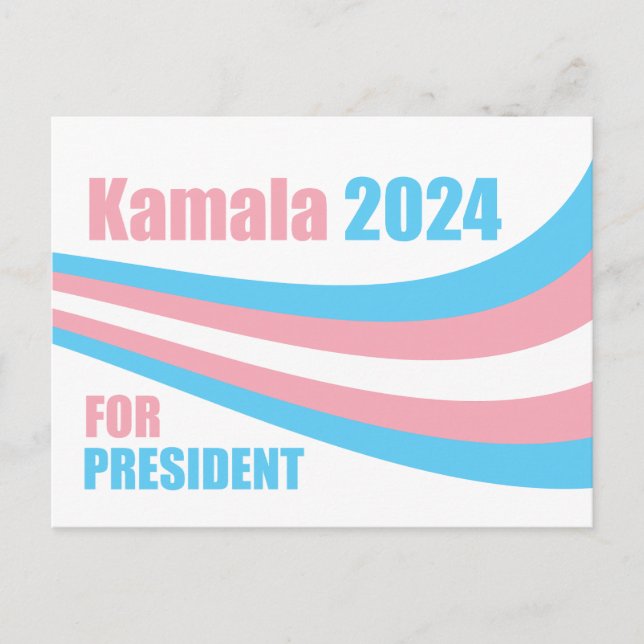 Kamala for President 2024 Transgender Flag Postcard (Front)