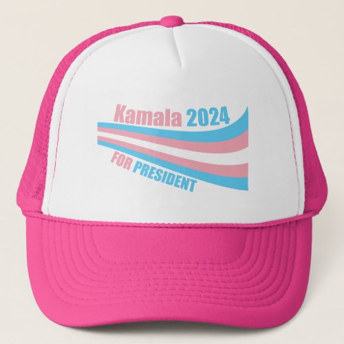 Kamala for President 2024 Transgender Flag Trucker Hat