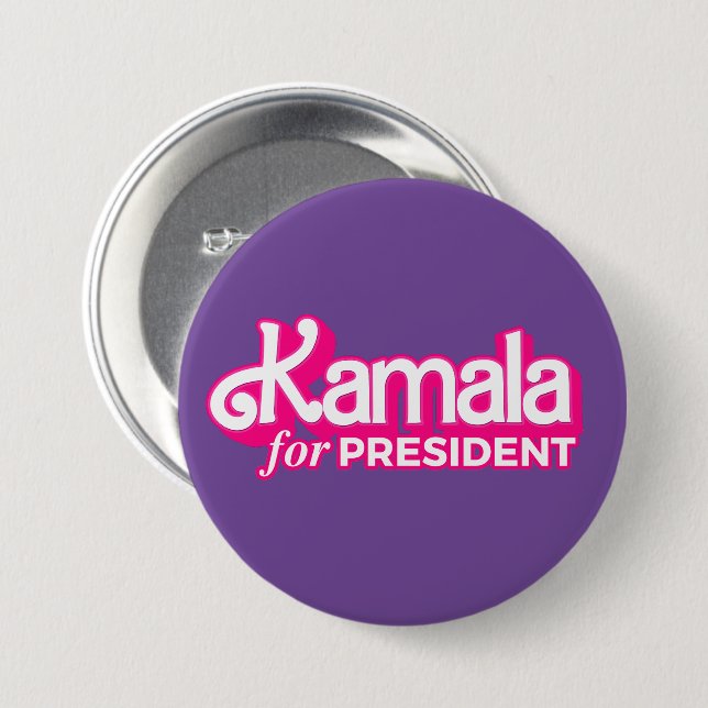 Kamala for President Pink Style Button (Front & Back)