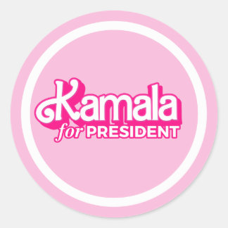 Kamala for President Pink Style Classic Round Sticker