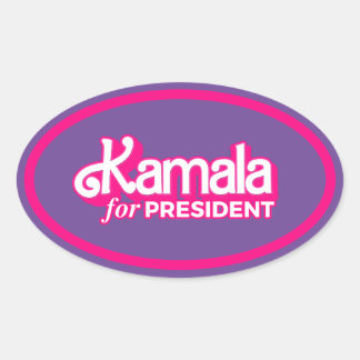 Kamala for President Pink Style Oval Sticker