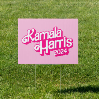 Kamala for President Pink Style Sign