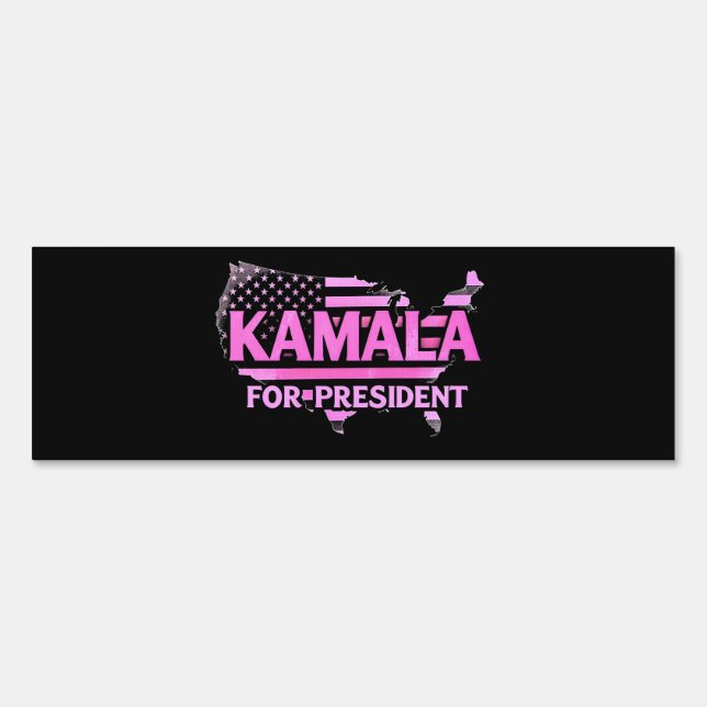 Kamala For President US Pink Flag Design Sign (Front)