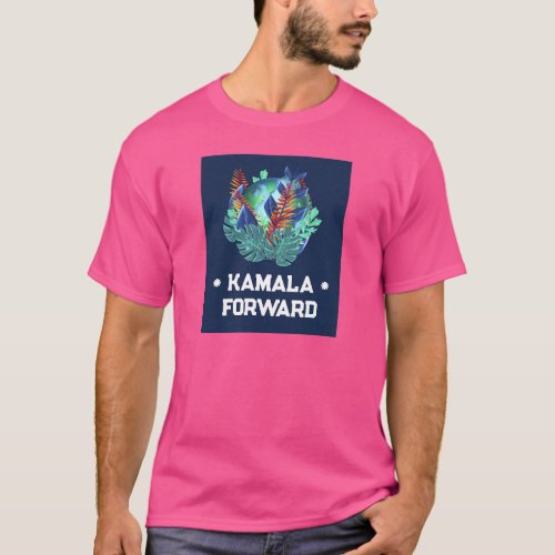 KAMALA FORWARD earth leaves flowers  T_Shirt