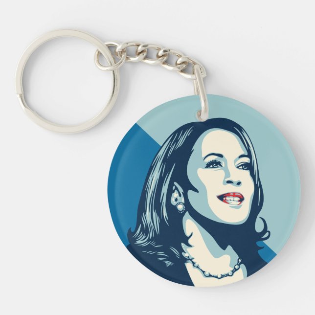 Kamala Forward Posterized Style Art Chain Keychain (Front)