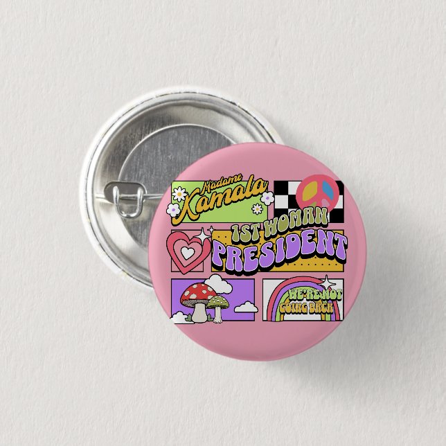 Kamala Harris 1st Woman President Inauguration Button (Front & Back)