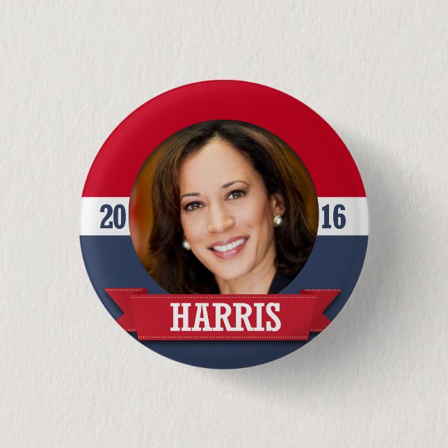 KAMALA HARRIS 2016 PINBACK BUTTON (Front)