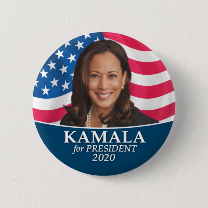 Kamala Harris 2020 - Classic Photo Flag Design Button | Zazzle.com