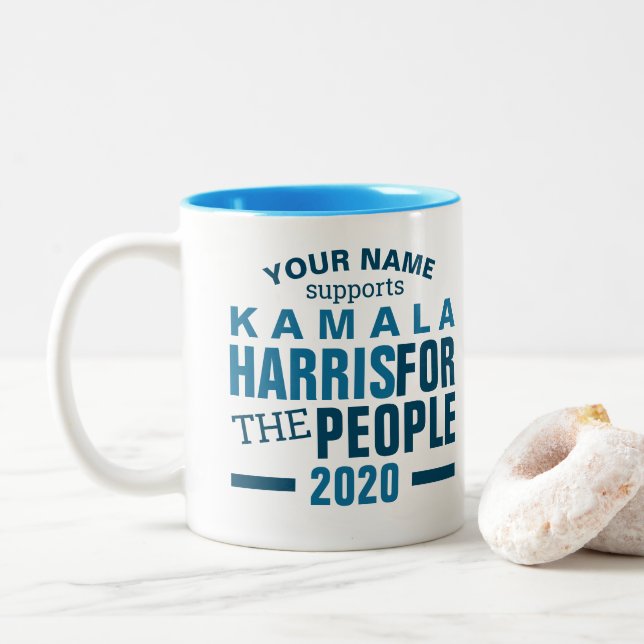 Kamala Harris 2020 For The People Vote Campaign Two-Tone Coffee Mug (With Donut)