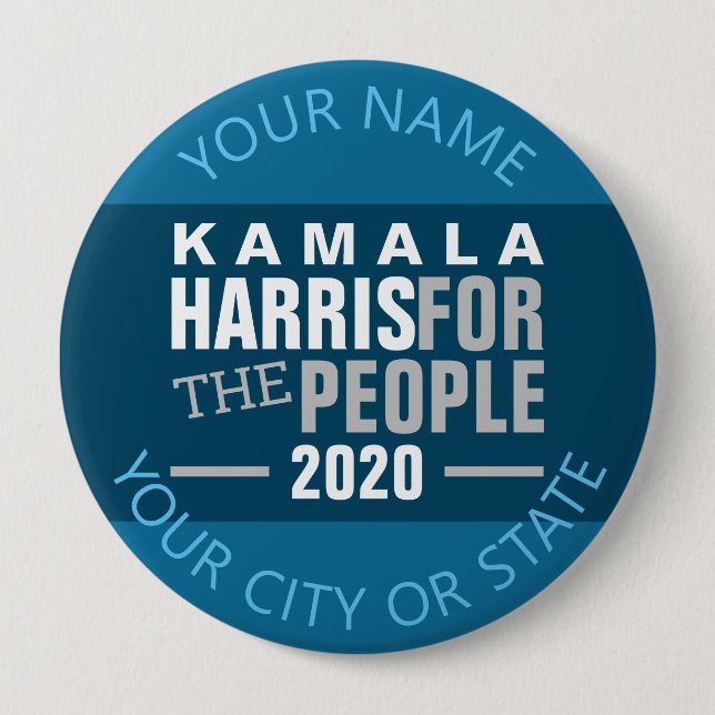 Kamala Harris 2020 For The People Vote Political Button (Front)