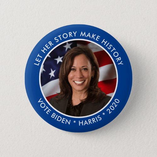 Kamala Harris 2020 Historic Collectible Photo Button
