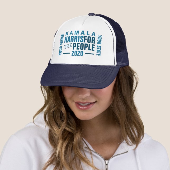 Kamala Harris 2020 Merchandise Vote Personalized Trucker Hat (In Situ)
