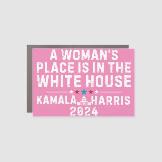 Kamala Harris 2024- A Woman's Place is in the Whit Car Magnet