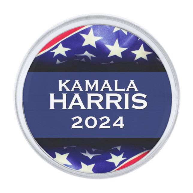 Kamala HARRIS 2024 Campaign Silver Finish Lapel Pin (Front)