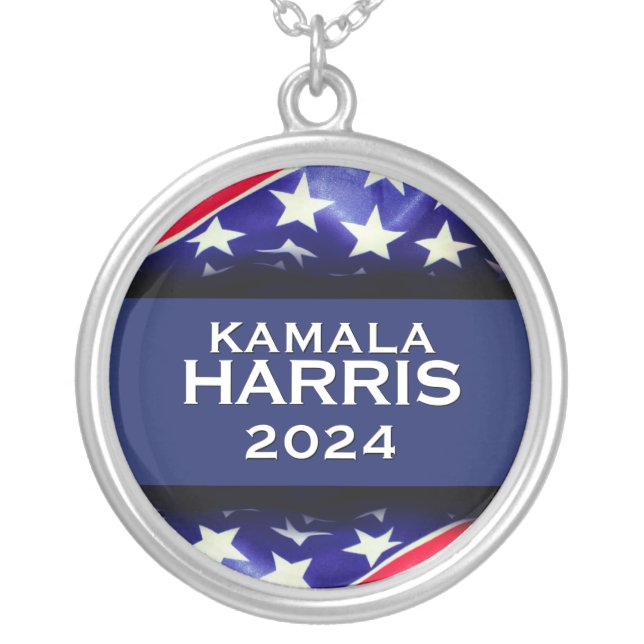 Kamala HARRIS 2024 Campaign Silver Plated Necklace (Front)