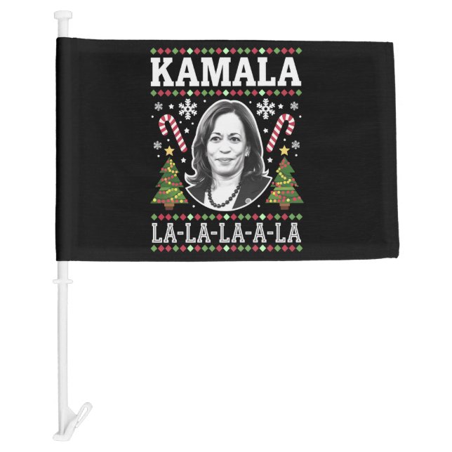 Kamala Harris 2024 Christmas Comma La Xmas Car Flag (Front)