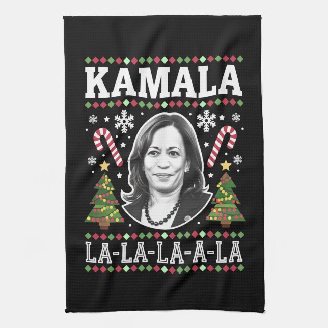 Kamala Harris 2024 Christmas Comma La Xmas Kitchen Towel (Vertical)
