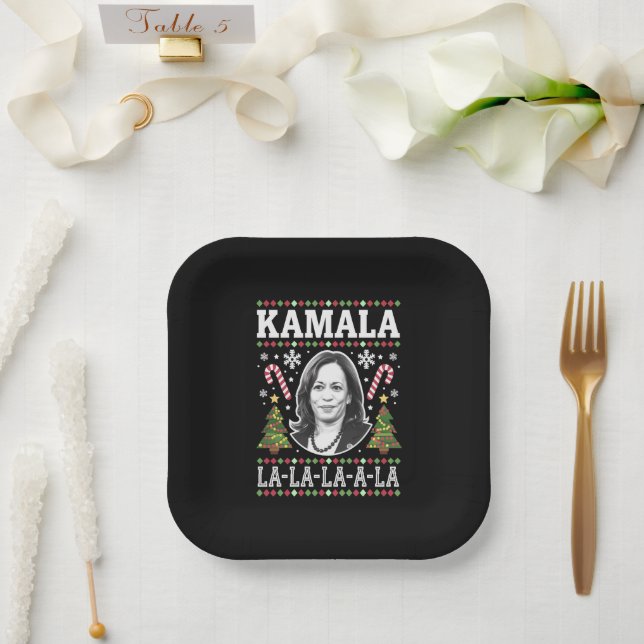 Kamala Harris 2024 Christmas Comma La Xmas Paper Plates (Wedding)