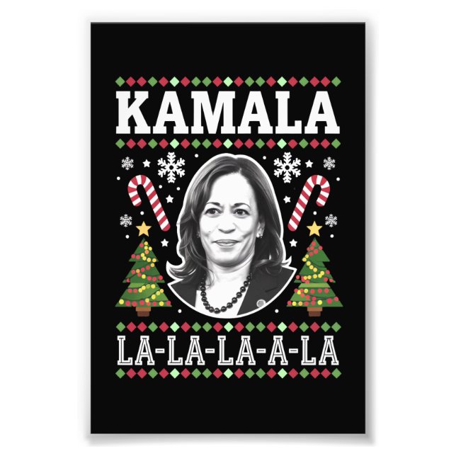 Kamala Harris 2024 Christmas Comma La Xmas Photo Print (Front)