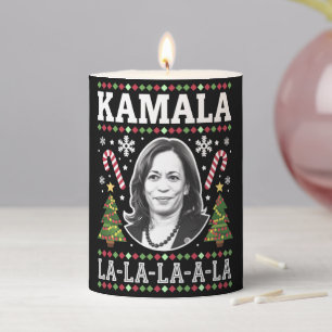 Kamala Harris 2024 Christmas Comma La Xmas Pillar Candle