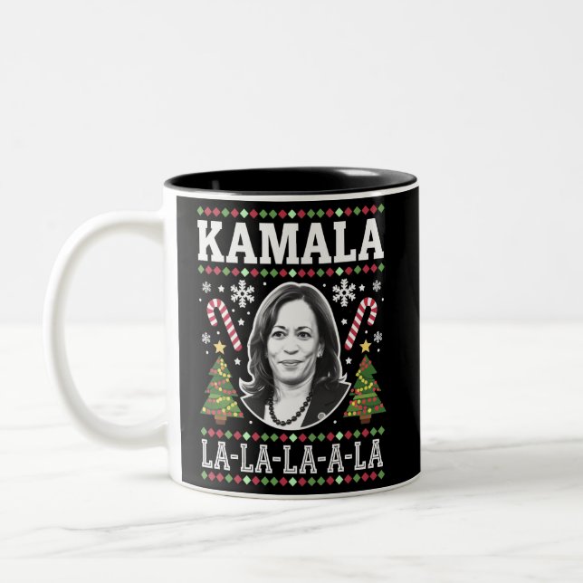 Kamala Harris 2024 Christmas Comma La Xmas Two-Tone Coffee Mug (Left)