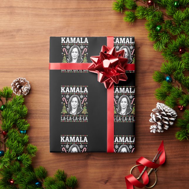 Kamala Harris 2024 Christmas Comma La Xmas Wrapping Paper (Holiday Gift)